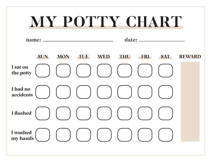 potty training chart for kids 