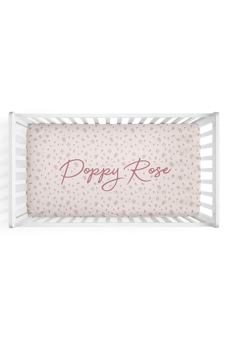 precious posies personalized crib sheet