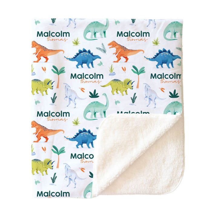 kids personalized multicolor dinosaur  blanket 