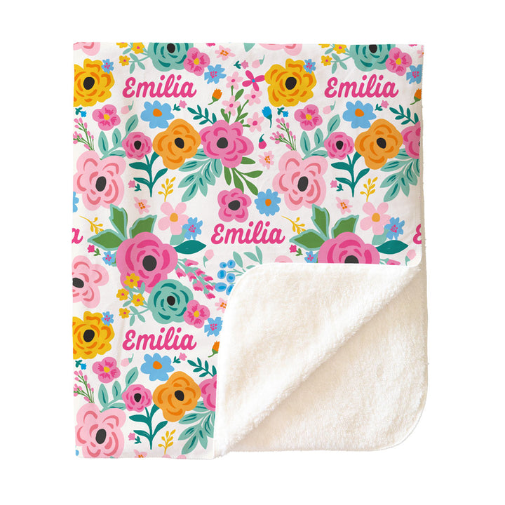 Pretty Poppies Personalized Kids Blanket