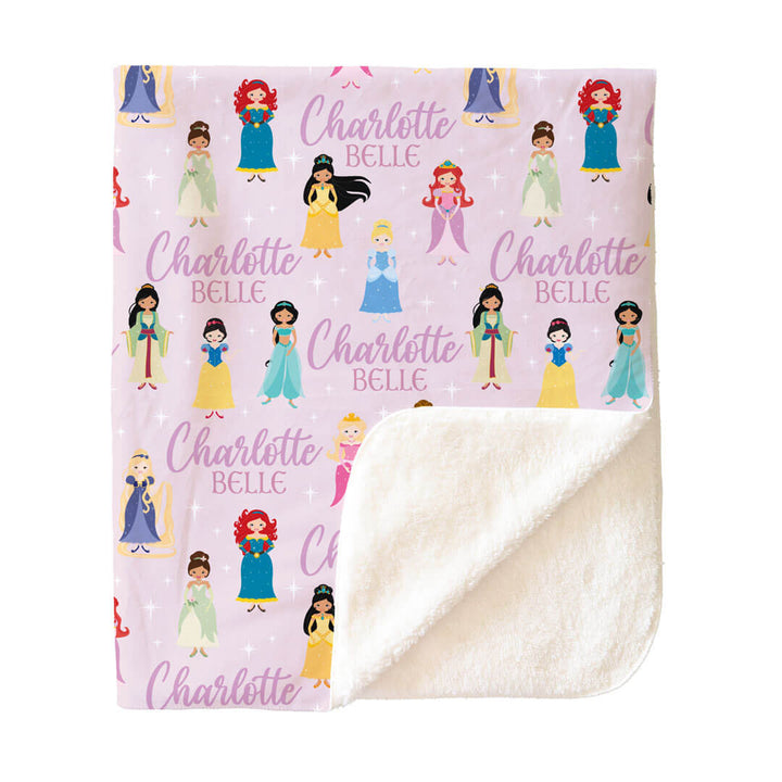 Pretty Princess Personalized Toddler Blanket