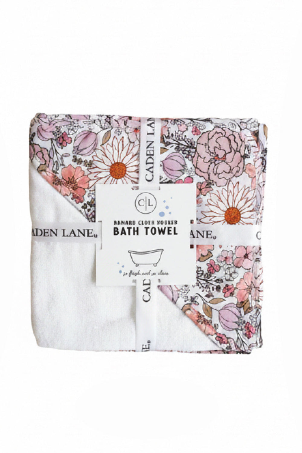 purple floral baby hooded towel