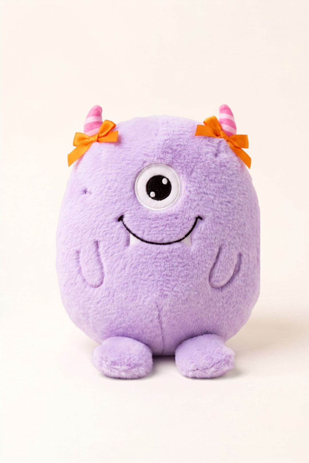 Caden Lane Mini Monsters Purple Cuddle Plush Friends. Purple cute monster plush  with one eyeball and pink horns. 