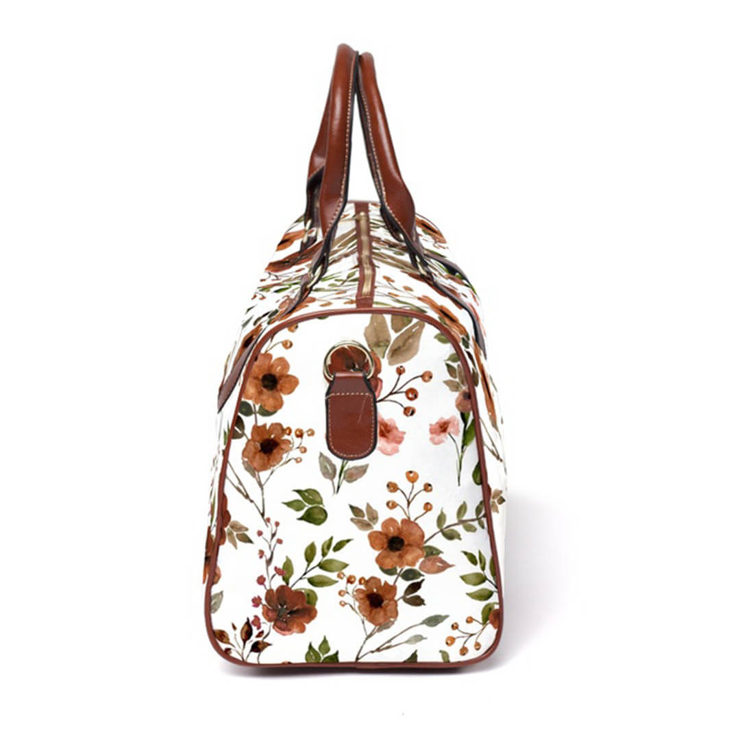 quinn's rust floral overnight bag 