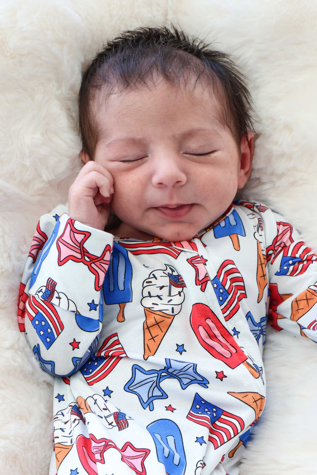 caden lane patriotic red white and cool bamboo footie - 4th of july baby sleeper
