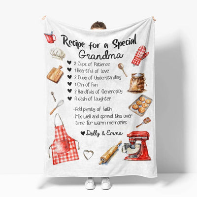 recipe for grandma personalized blanket 