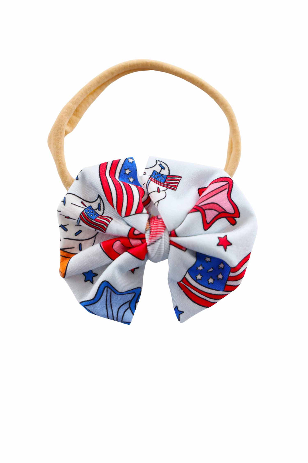 caden lane red white and cool knit bow headband - 4th of july patriotic baby girl hair accessory