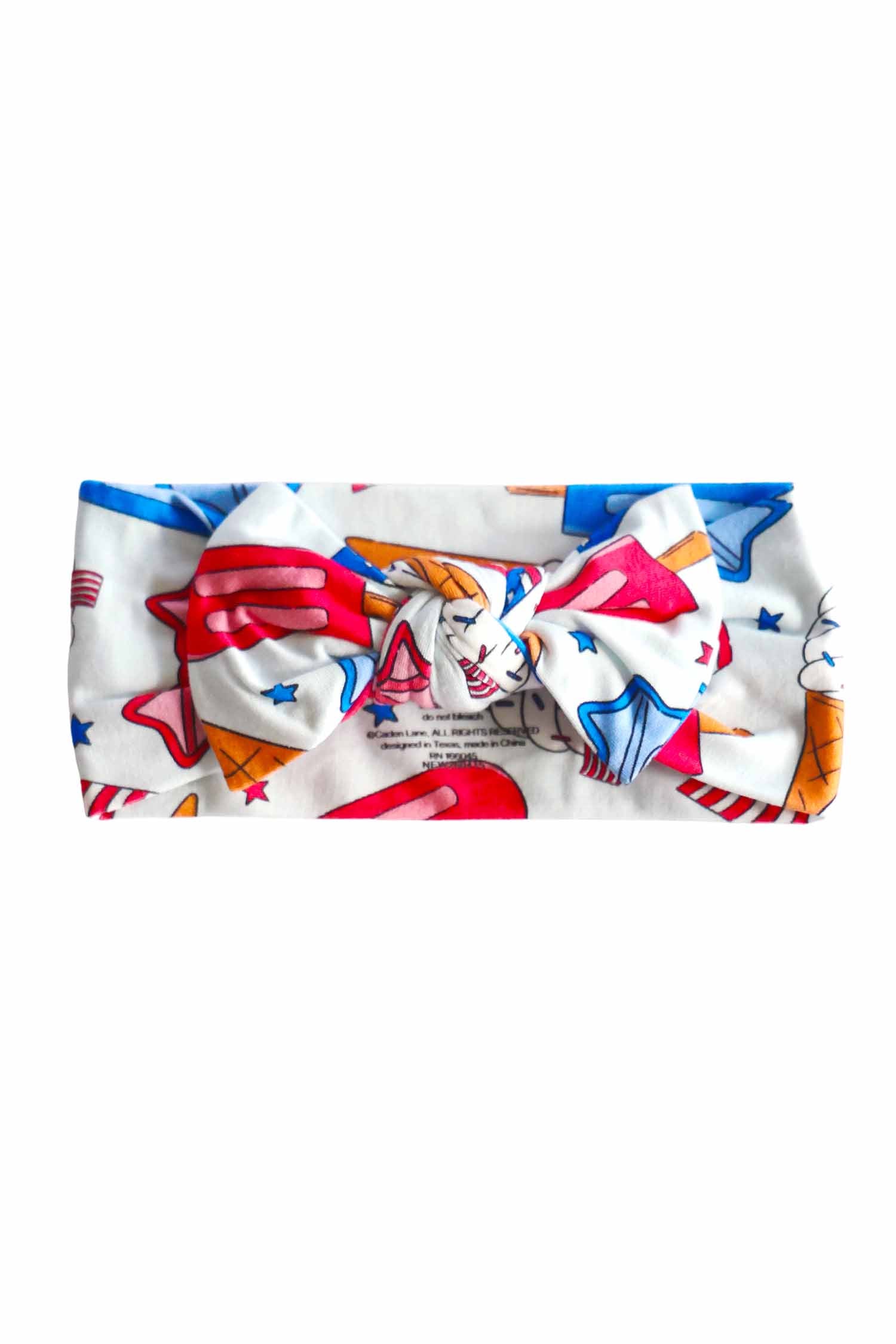 Knit Large Bow Headwrap | Red, White & Cool