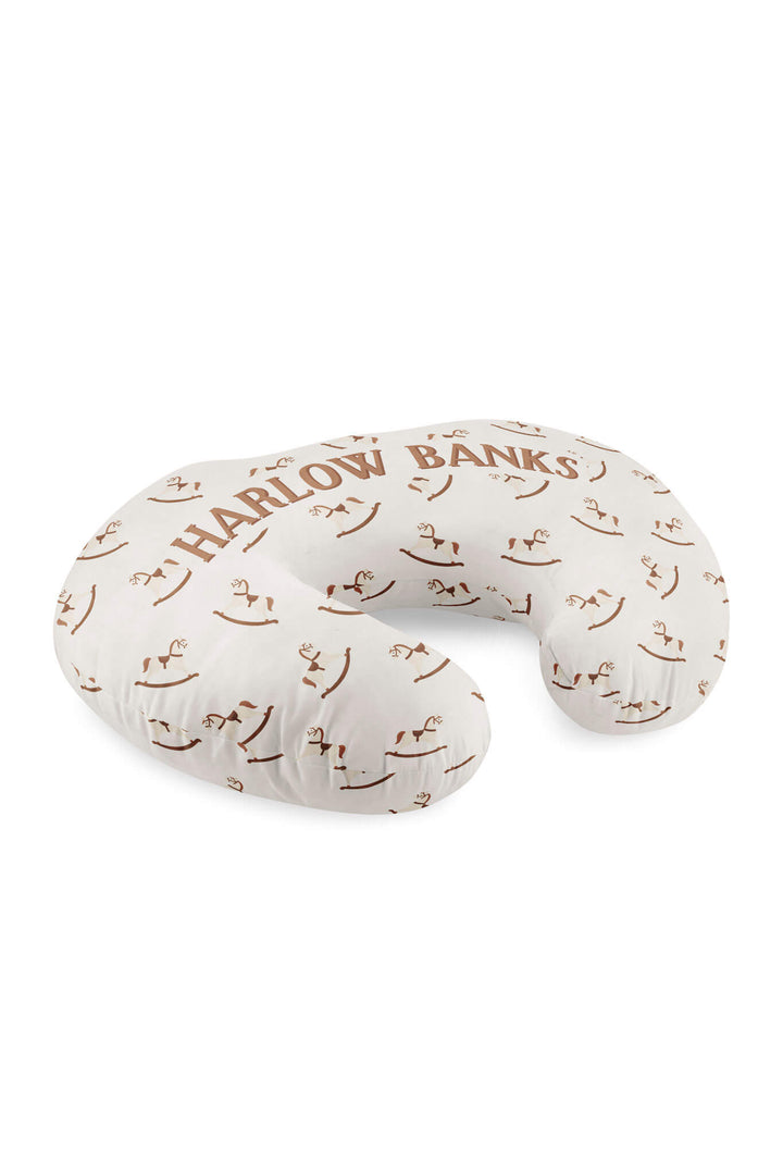 neutral rocking horse personalized nursing pillow cover for babies 