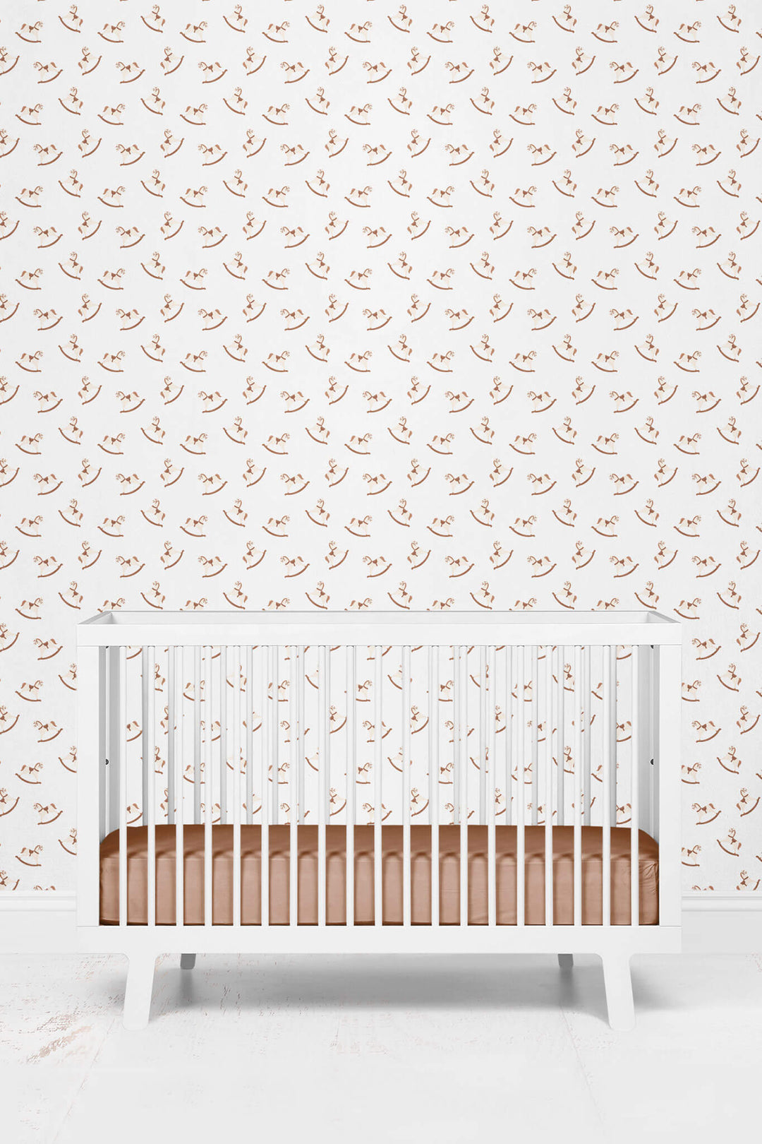 rocking horse neutral wallpaper for nursery