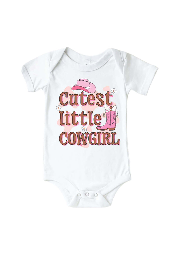 cutest little cowgirl graphic bodysuit for baby girls 