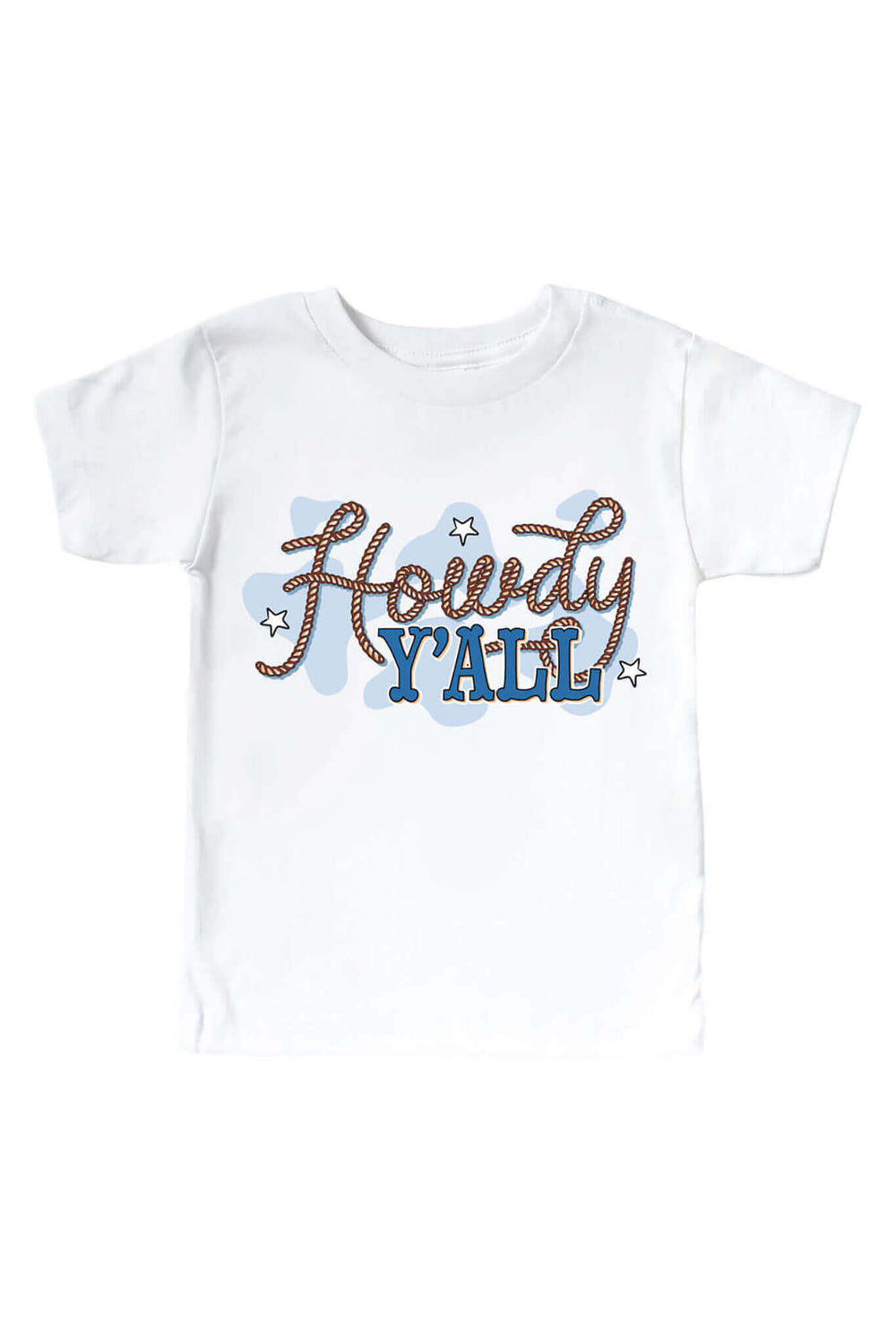 howdy y'all blue graphic tee for kids 