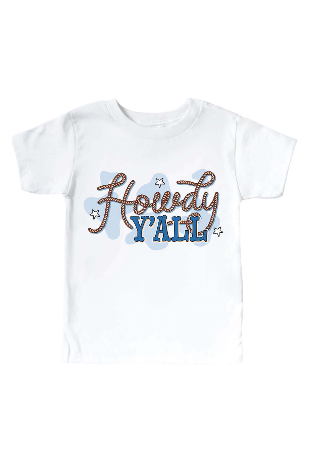 howdy y'all blue graphic tee for kids 