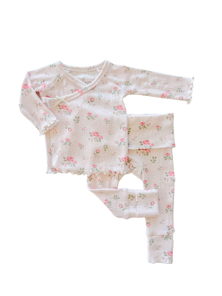 rose garden pointelle two piece set 