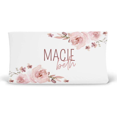 rose personalized changing pad cover