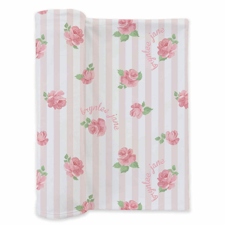 rosy & cozy personalized swaddle blanket 