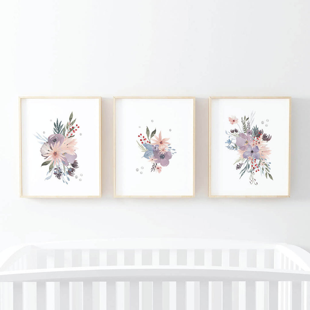 Rowans Dusty Floral Digital Nursery Art Group