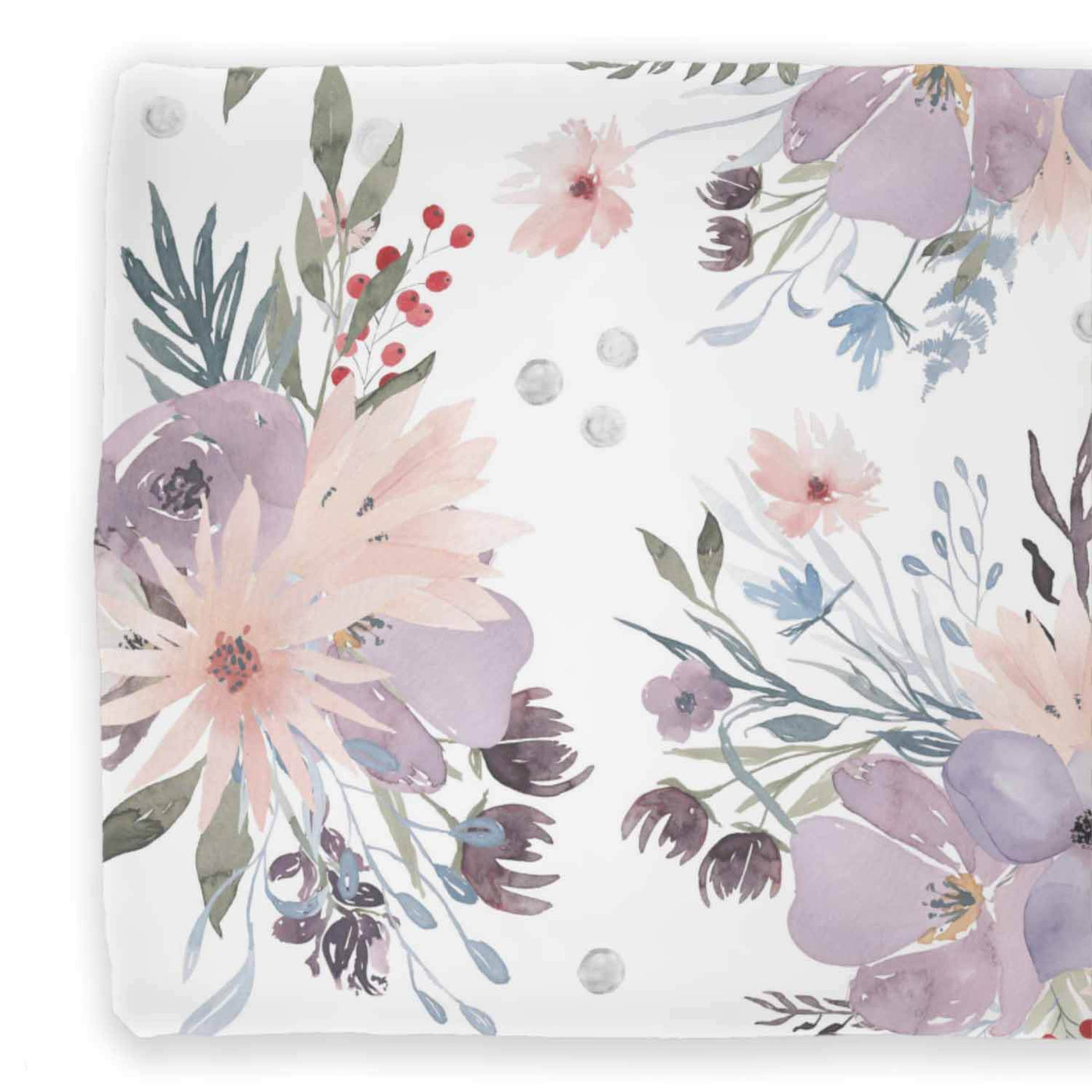 dusty purple floral changing pad cover