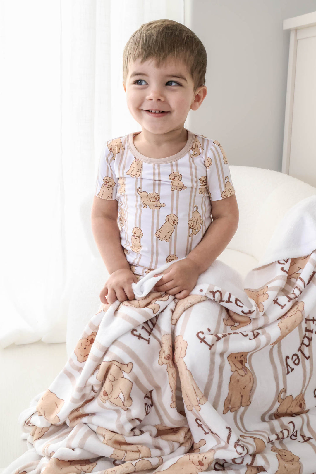 caden lane personalized kids blanket with lab print