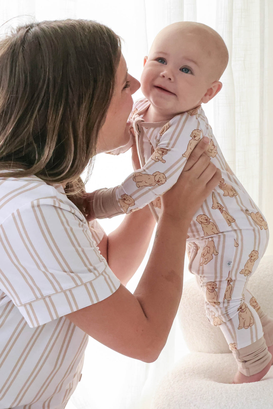 caden lane baby convertible zip romper with dog print