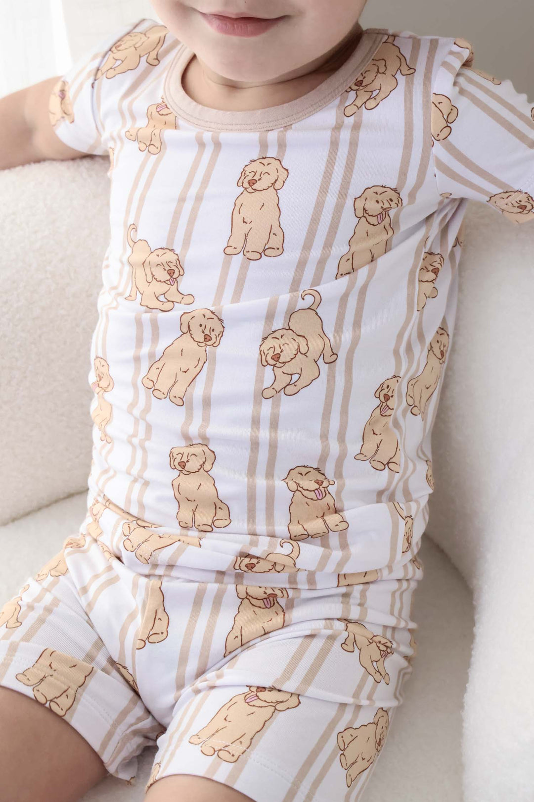 caden lane baby two piece pajama set with golden retriever and lab print
