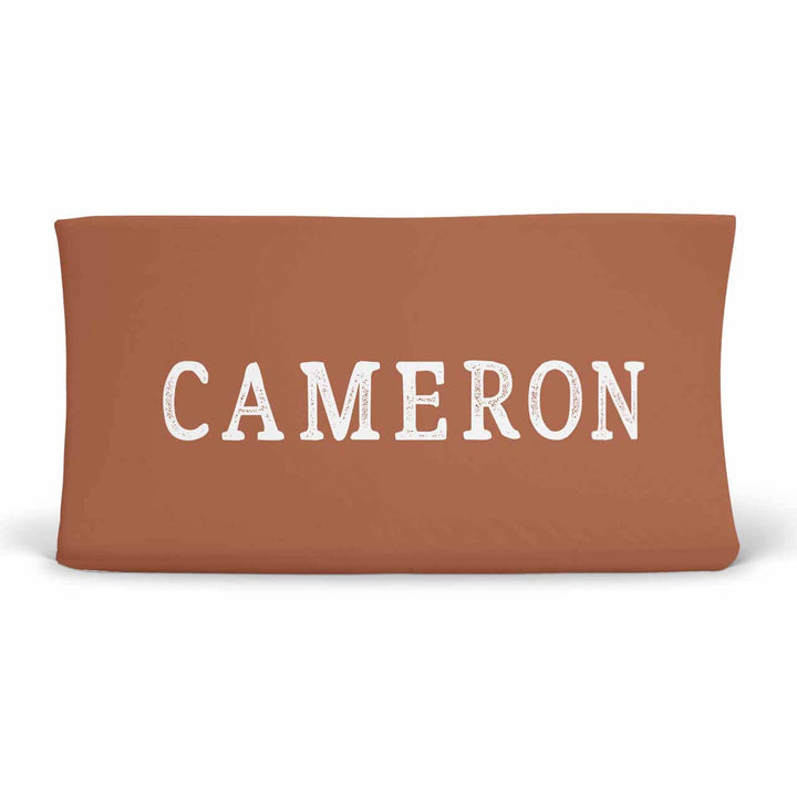personalized changing pad cover rust 