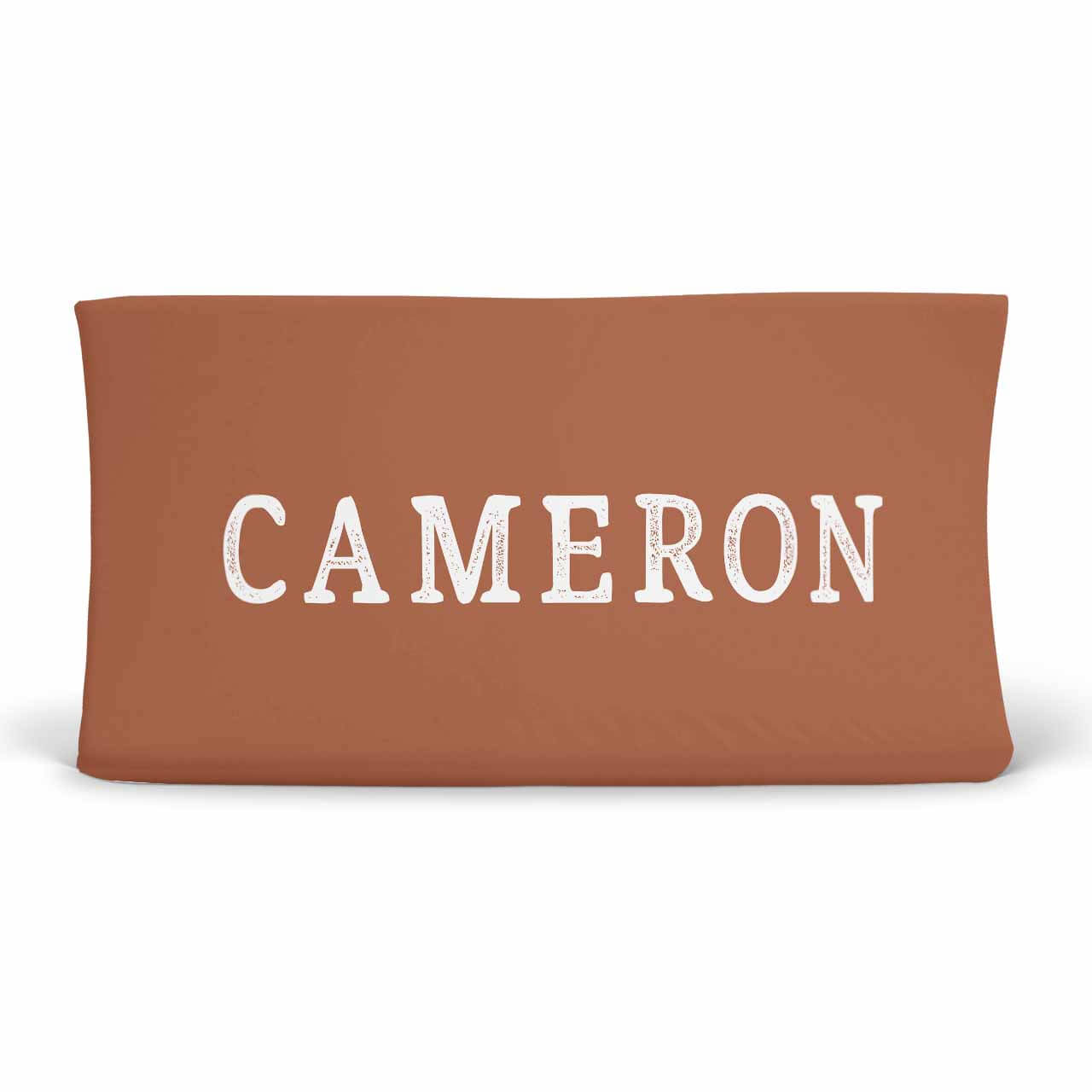 personalized changing pad cover rust 