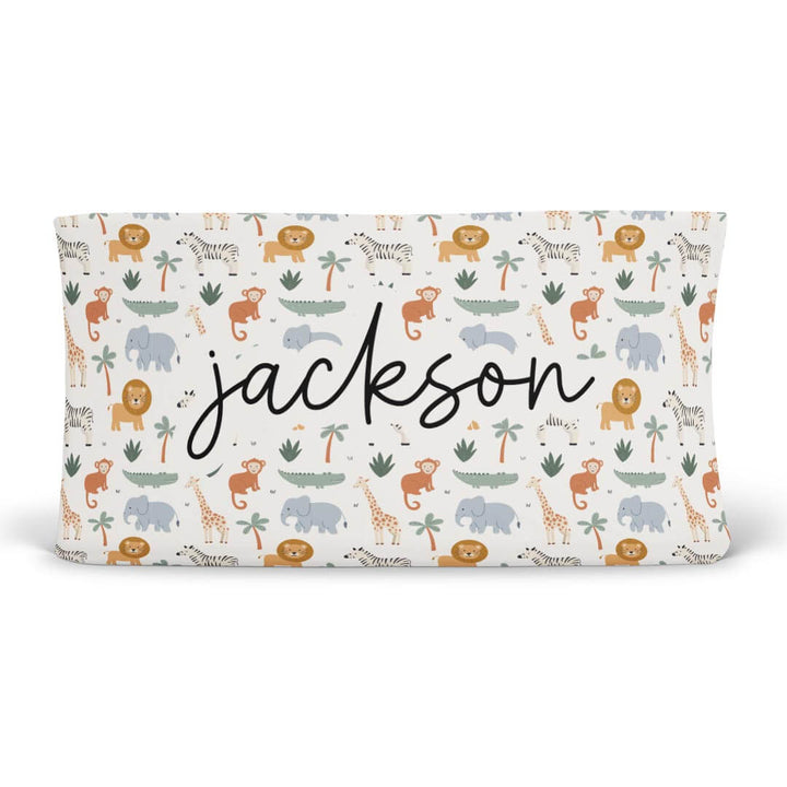 safari snuggles personalized changing pad cover 