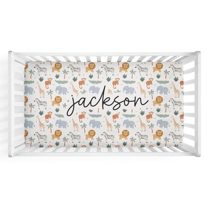 safari personalized crib sheet 