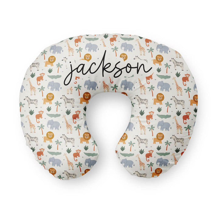 safari themed personalized nursing pillow cover 