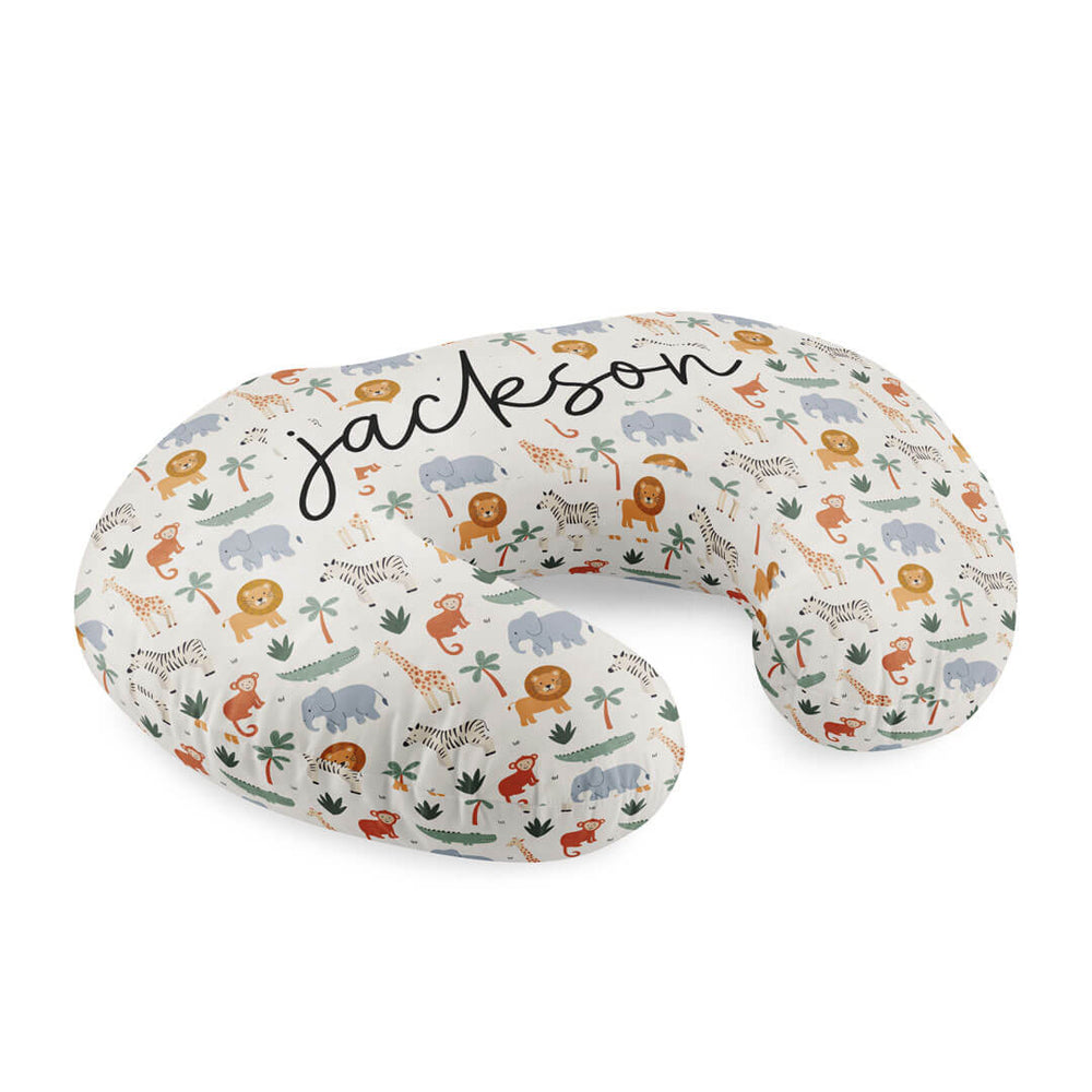 safari snuggles personalized nursing pillow cover for newborns 