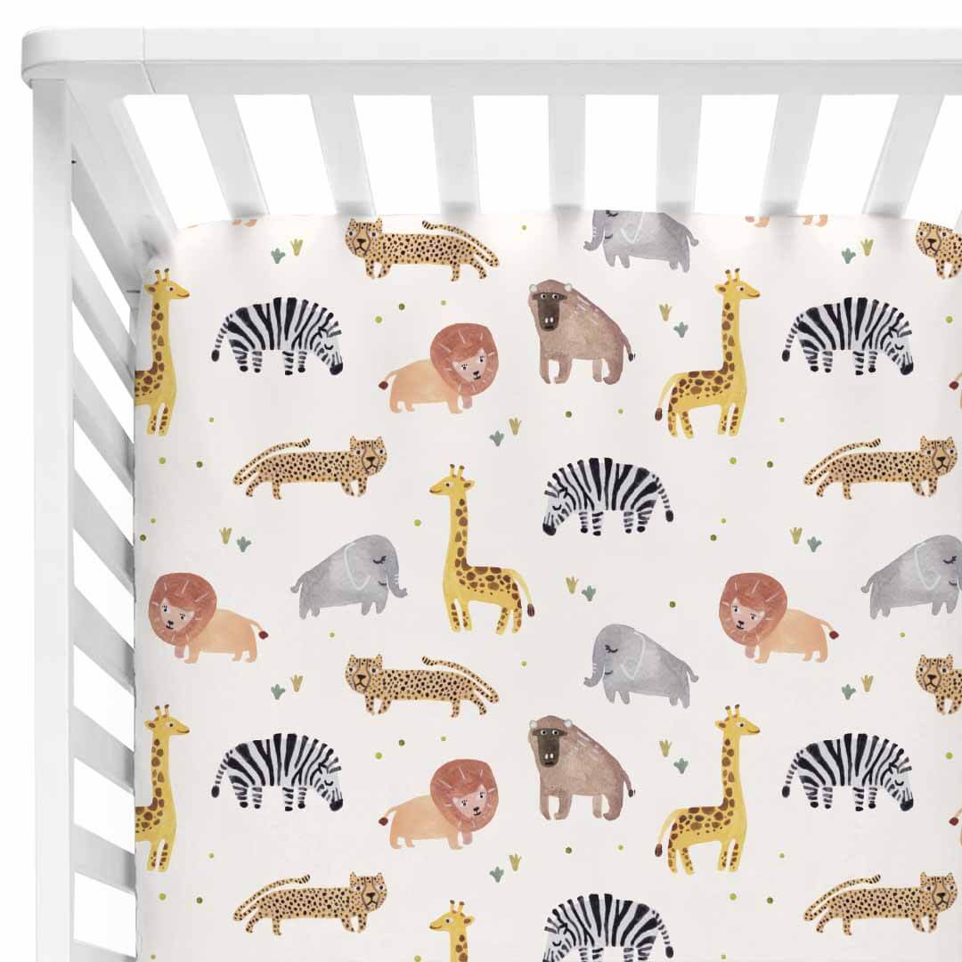 safari party crib sheet 
