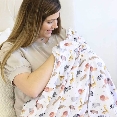 safari party oversized swaddle blanket for babies 