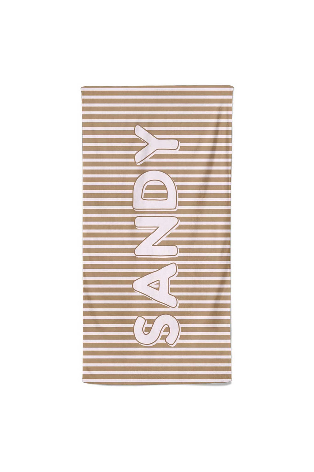 neutral stripe personalized beach and pool towel for kids 