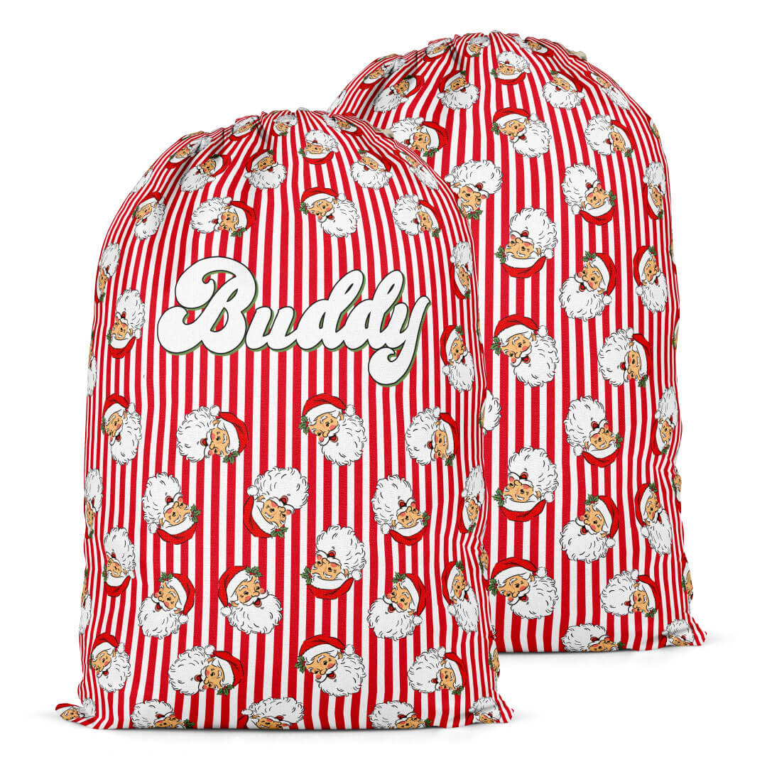 Personalized Santa Sacks | Santa Claus Lane flay lay