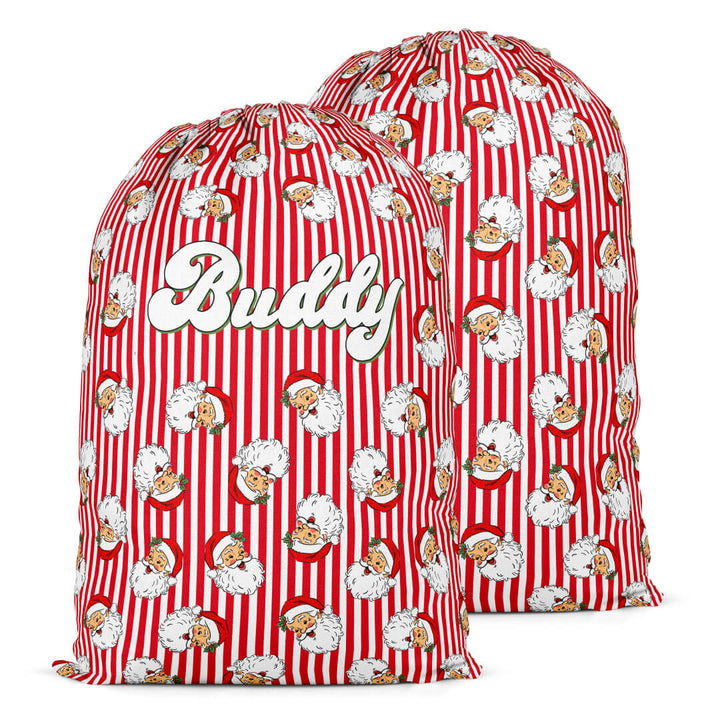 Personalized Santa Sacks | Santa Claus Lane flay lay