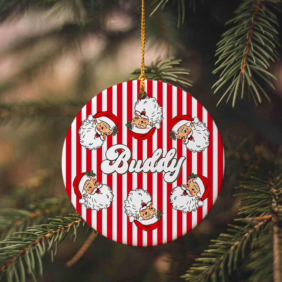 Personalized Ceramic Christmas Ornament | Santa Claus Lane