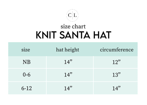Sizing chart