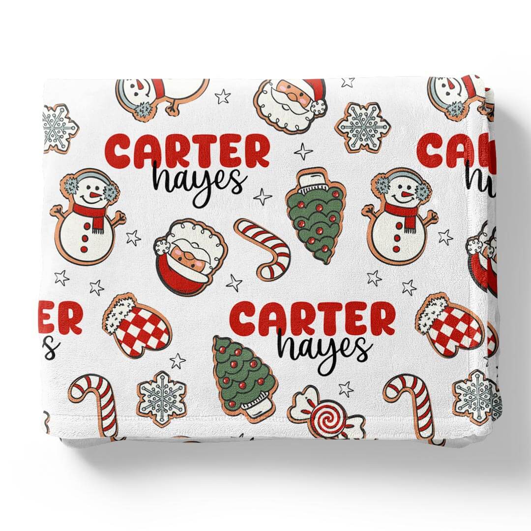 santa's cookies personalized kids blanket