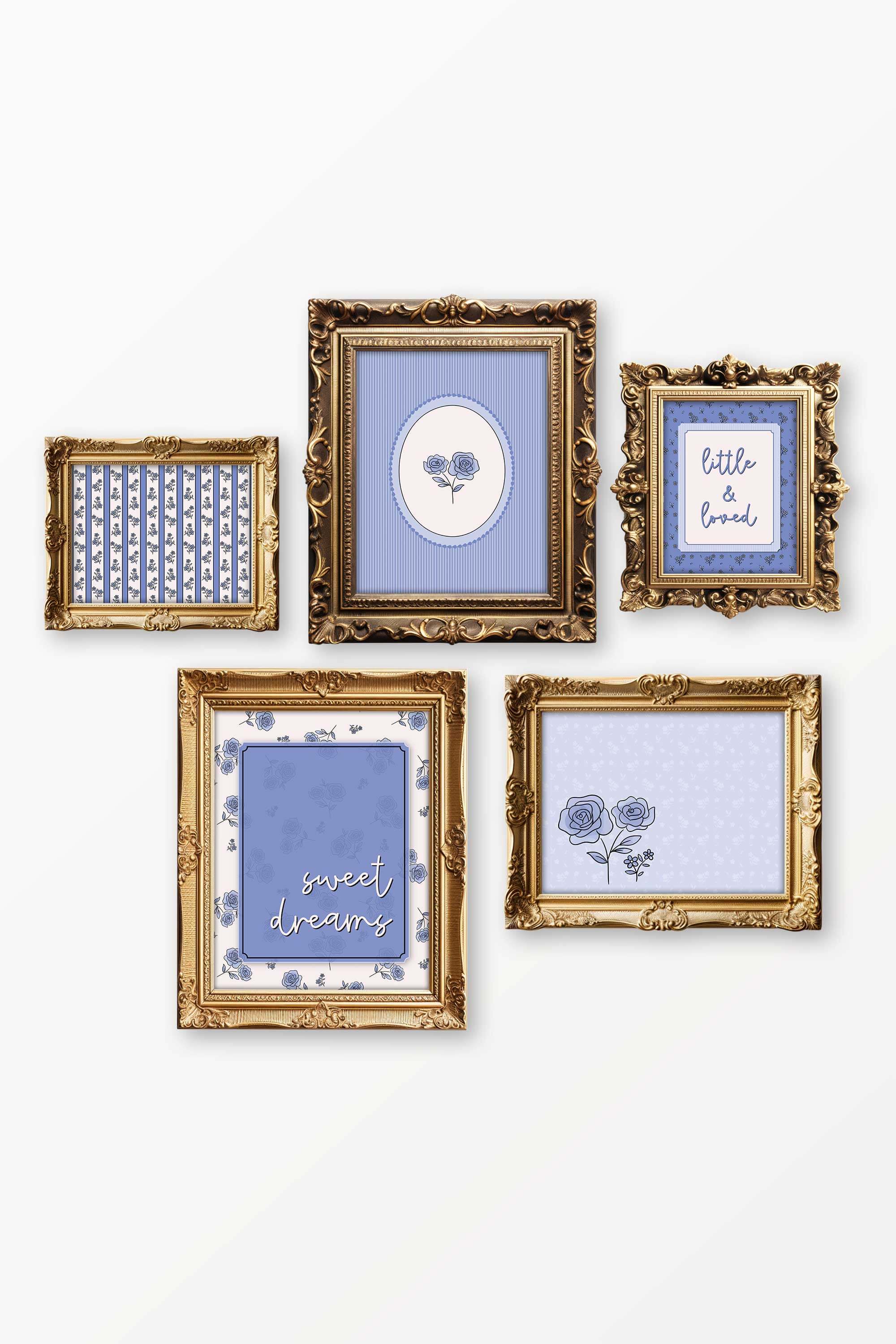 Sapphire Garden Bundled Digital Nursery Wall Art