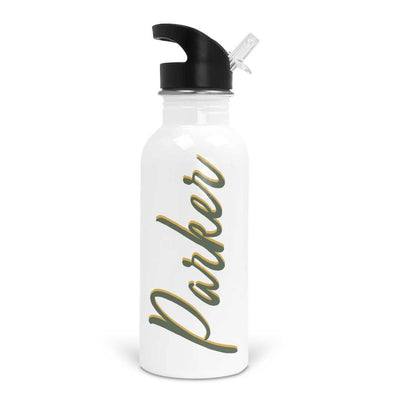 green and yellow water bottle personalized