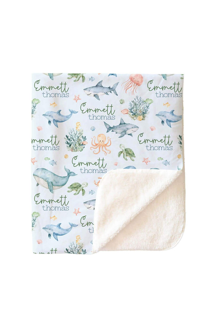 sea cuties sherpa blanket