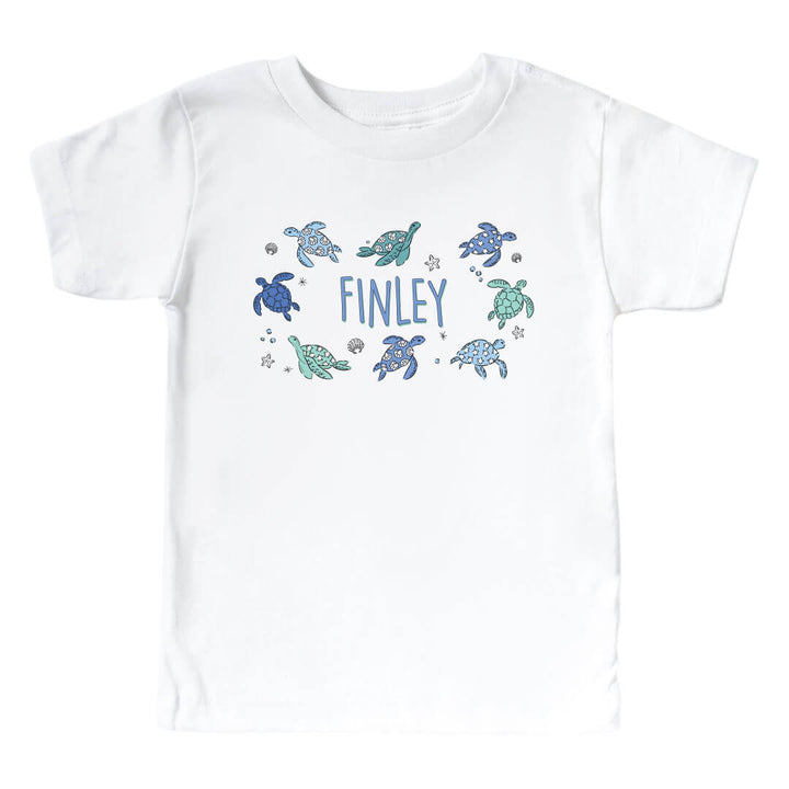 personalized sea turtle graphic tee for kids 