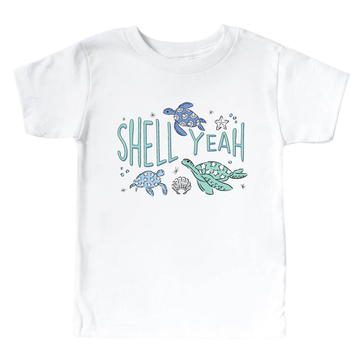 shell yeah sea turtle graphic tee for kids 