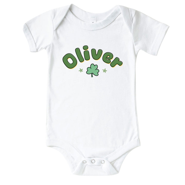Personalized Shamrock Sweets Graphic Bodysuit & Kids Tee | White