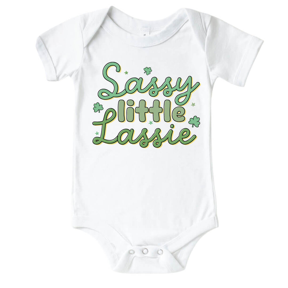 Sassy Little Lassie Shamrock Sweets bodysuit Mocks 