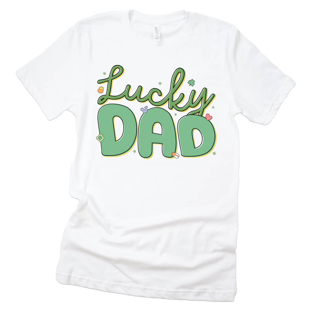 lucky dad st. patrick's day graphic tee