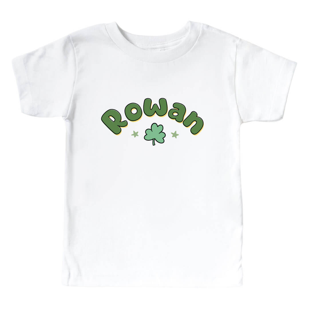 Personalized Shamrock Sweets Graphic Bodysuit & Kids Tee | White