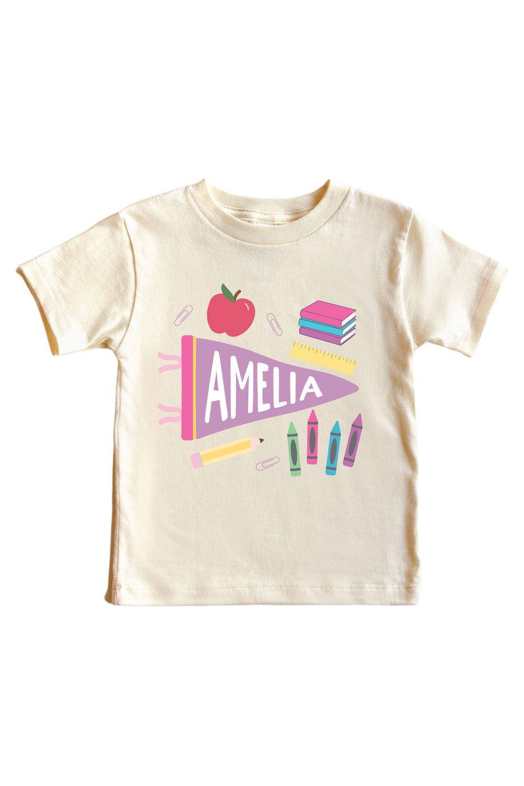 girl flag back to school tee