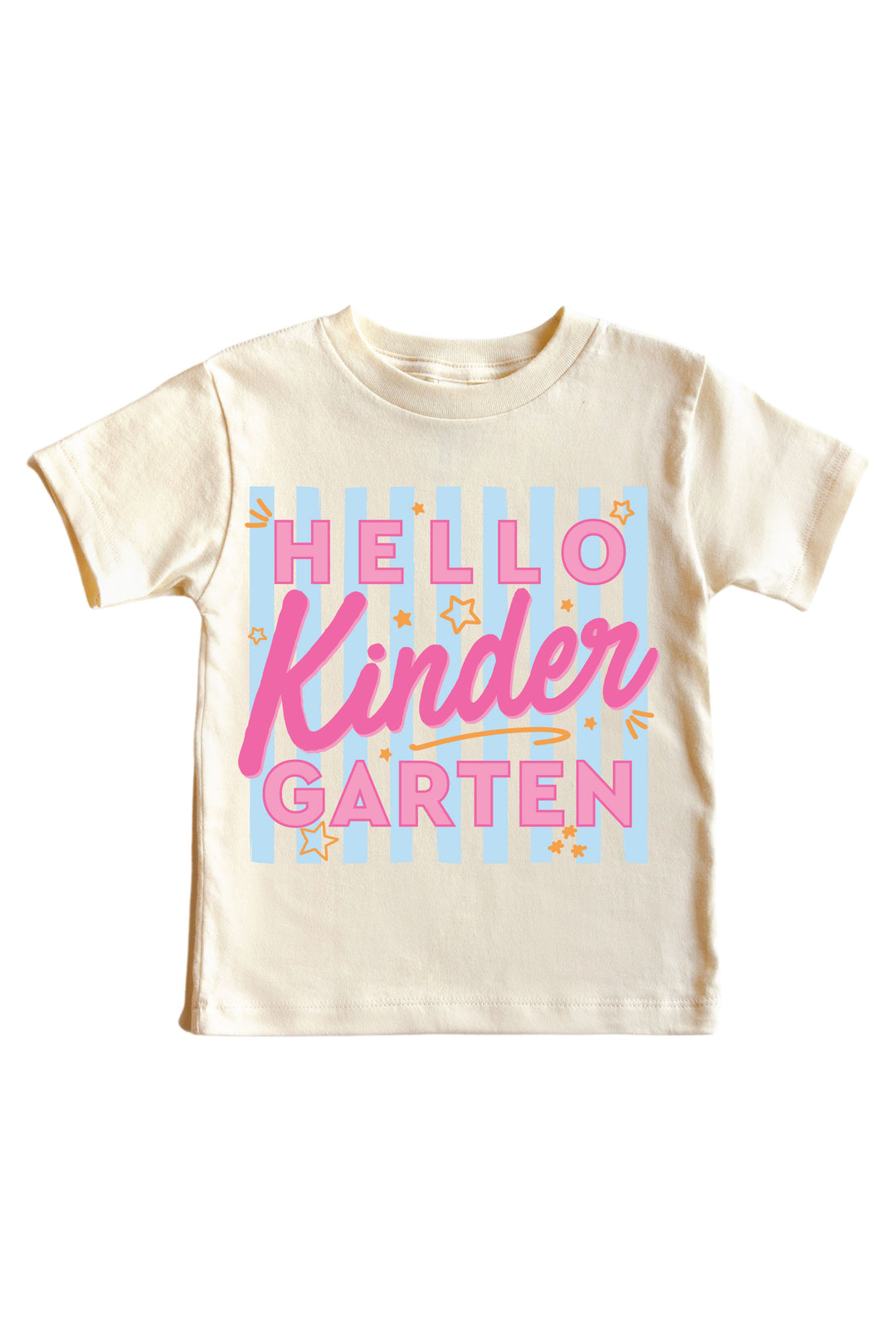 hello kindergarten pink graphic tee